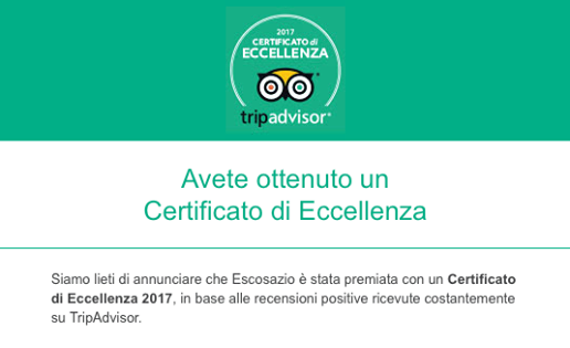 Escosazio Certificato Eccellenza TripAdvisor